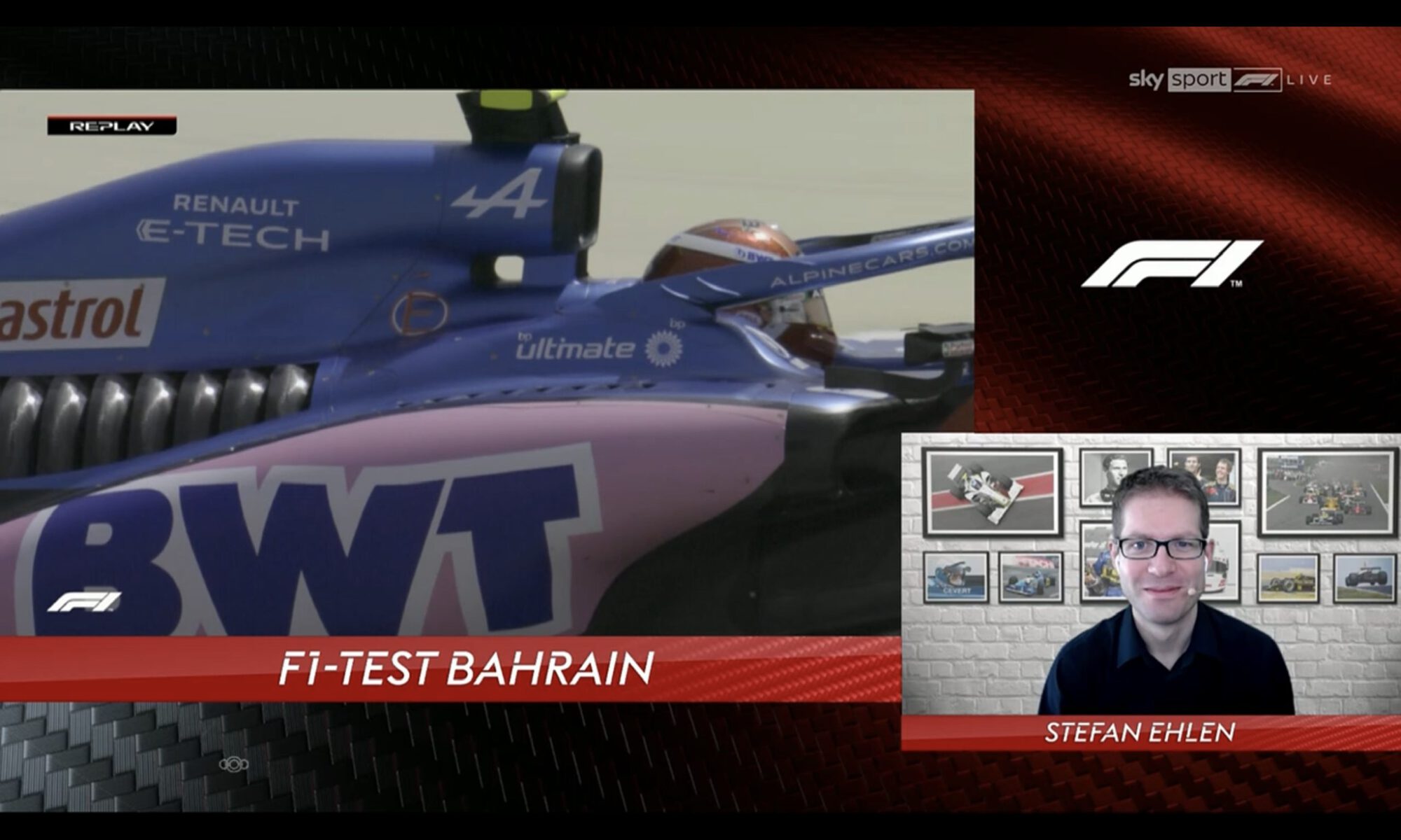 Stefan Ehlen zu Gast bei Sky Sport Formel 1 während der Formel-1-Testfahrten 2022 in Bahrain im Live-TV